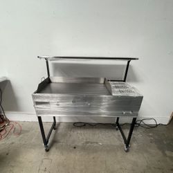 Plancha De 36” Con 3 Charolas Baño María Y Repisa | Incluye Manguera Con Regulador