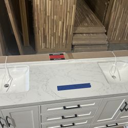 72” Bathroom Vanity in white , double sink soft close solid wood with vanity top in white  $1199 Luke’s liquidations warehouse Address:  2434 N Forsyt