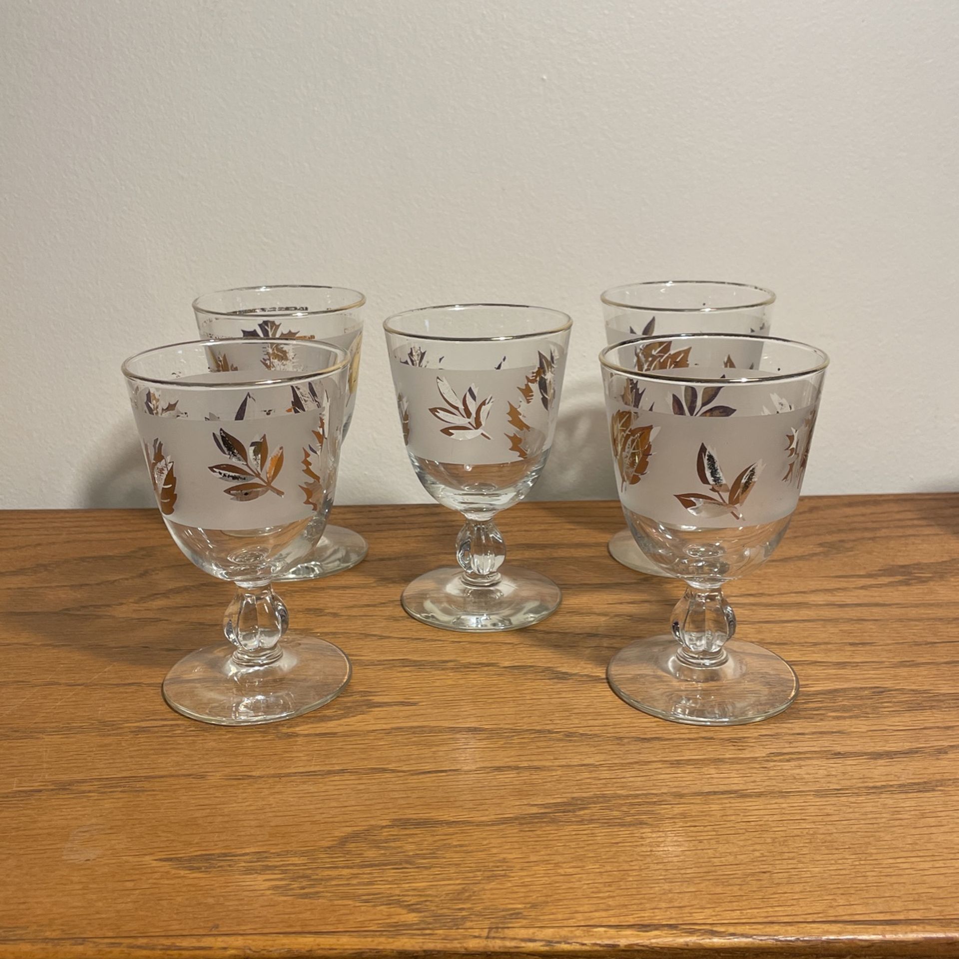 Antique, Vintage Glass Cups Set Of 5.