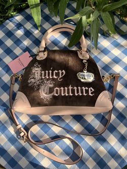 Brown and light pink velvet Juicy Couture Bag