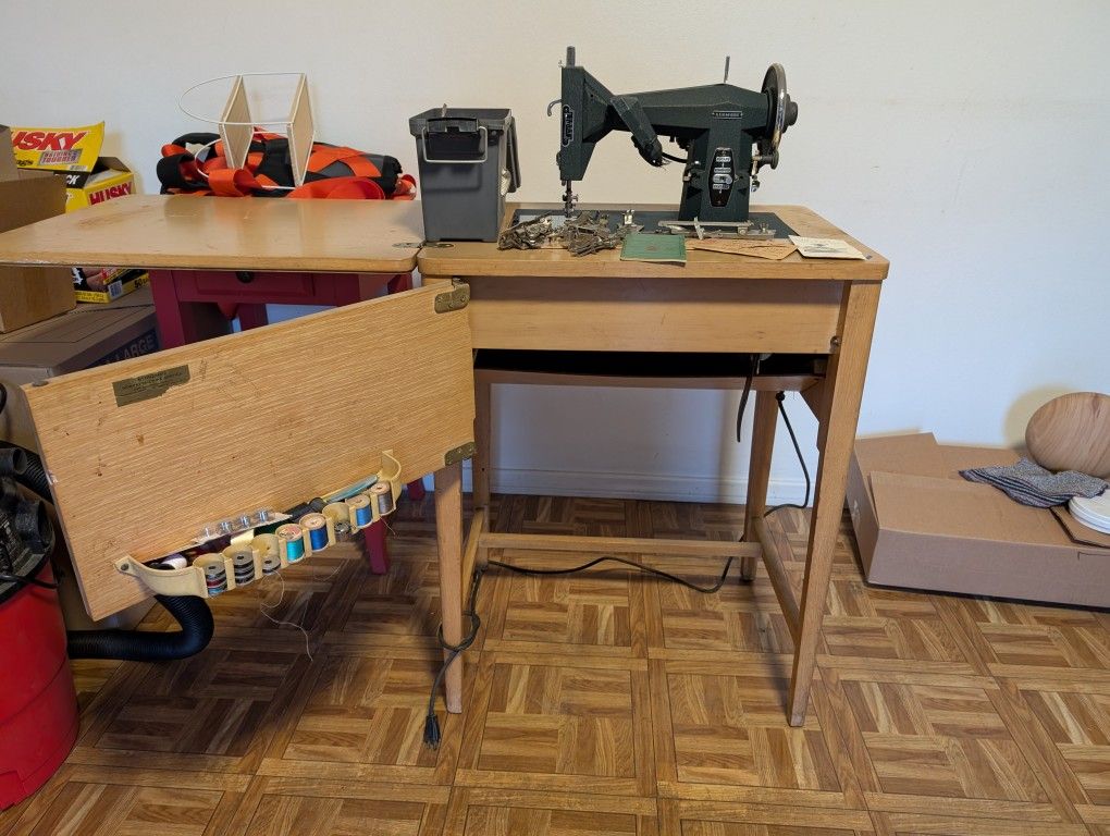Antique Kenmore Sewing Machine with cabinet model # e-6354
