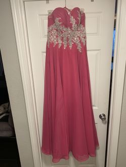 Beautiful Pink Rhinestone Prom Dress (Size 6)