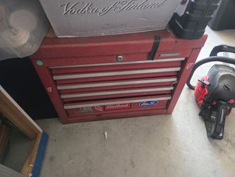 Red Metal Tool Chest with Drawers