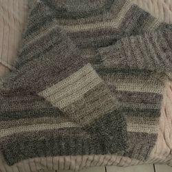 Crochet Oversized Raglán Sweater Size L