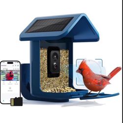 Bird Feeder with Camera Wireless Outdoor - Smart Bird Feeder Camera 1080P HD for Close-up Shots, Solar Powered, Birds AI Recognition & SD Card 