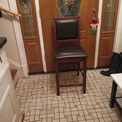 Brown Leather Snack Bar Stool 