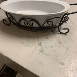 Ceramic Platter With Holder