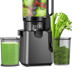 Juicer Machines with 5.8" Large Feed Chute, Cold Press Juicer for Whole Vegetables and Fruits 400W, Slow Masticating juicer Easy to Clean Juice Extrac