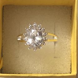 Sz8 Sunburst Ring 925 Stamped 
