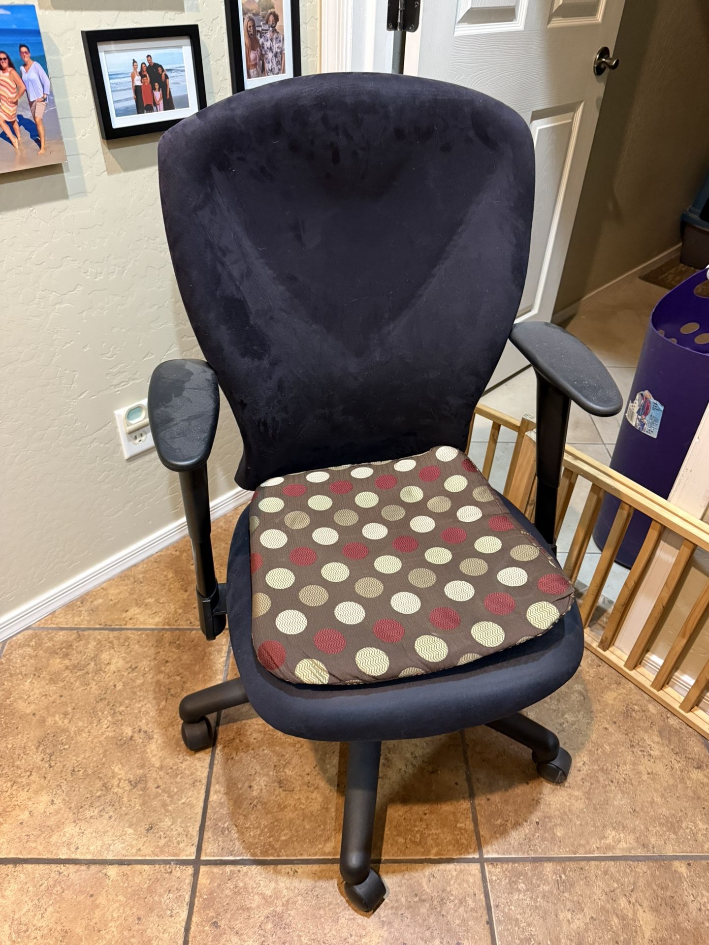 Suede backed office chair $40