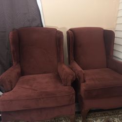 2 Red Sofa Chairs (Set of 2)