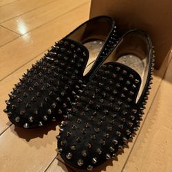 Christian Louboutin Rolling Spikes Flat Veau Velours