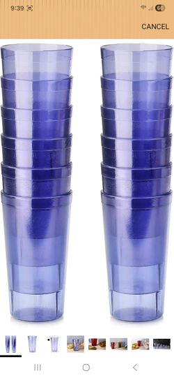 New Star Foodservice | Restaurant-Grade Beverage Tumblers (Blue (Set of 12), 20 oz) 14pcs 
