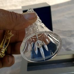 Mikasa Heavenly Music Crystal Bell Ornament in Original Box 3 3/4" Vintage