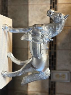 Vintage Large Silver Carnival Horse