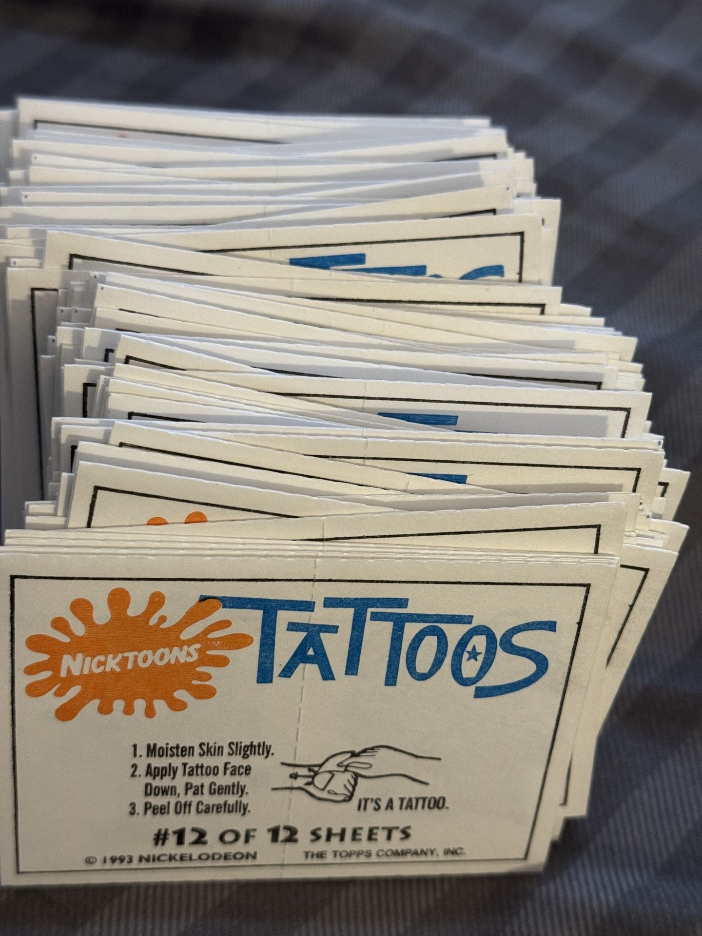 Lot Of 107 1993 Topps Nickelodeon Nicktoons temporary tattoos Ren Stimpy Rugrats