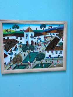 Vintage Colombian Artwork / oil on canvas painting - Signed by artist