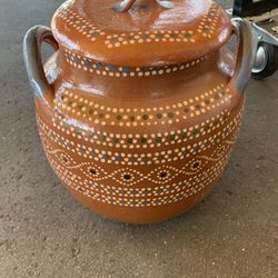 Olla Nueva De Barro! Para Los Frijoles! Con Tapadera. Tamaño Grande