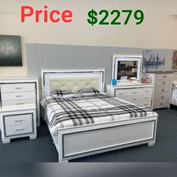 Bright White, LED Lighted, Stylish Bedroom Set – Don’t Miss!
Allura Bedroom Set – LED Headboard + Mirror + Nightstand + Dresser