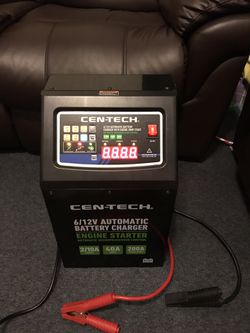 CEN-TECH 2/10/40/200 Amp 6/12V Automatic Battery Charger with Engine Jump  Start for Sale in Los Angeles, CA - OfferUp