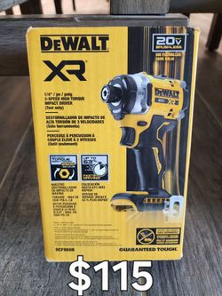 DEWALT 20V XR 3-SPEED HIGH TORQUE IMPACT DRIVER DCF860 TOOL-ONLY