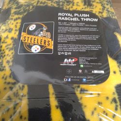 50 X 60. Royal Plush Steeler Blanklet.  New.  Nice Gift For Thr Steeler Fans