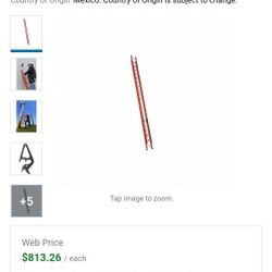 40 ft Fiberglass Extension Ladder, 300 lb Load Capacity, 93 lb Net Weight
Pick up only
