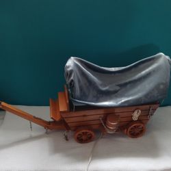 Vintage Model Wooden Handmade Covered Wagon Lamp