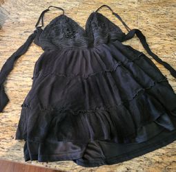 🖤 Black Lace Tiered Sundress – Size Large 🖤