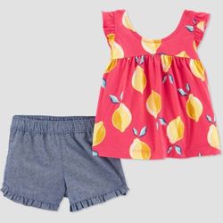 Baby Girls' Lemon Top & Bottom Set - Just One You® Made by Carter's Pink