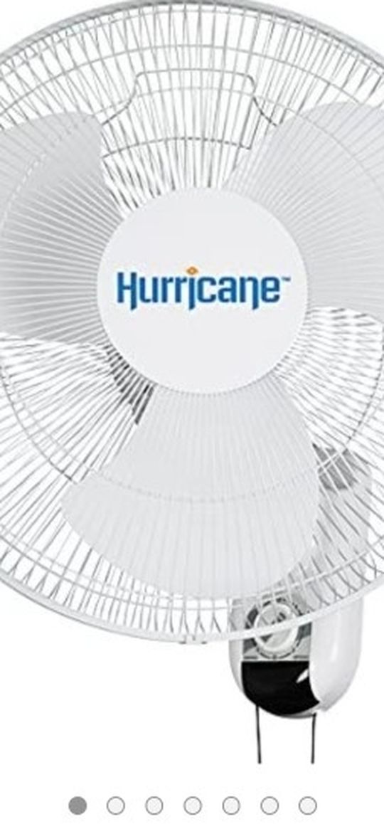 Hurricane Wall Mount Fan 16 Inch, Classic Series, 90 Degree Oscillation 3 Speed Settings, Adjustable Tilt-ETL Listed, 16-Inch, White