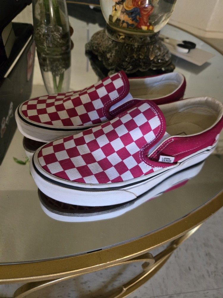 Pink And White Checkered Vans