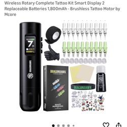 Dragonhawk Tattoo Kit X7 Tattoo Gun Kit Pen Machine Wireless Rotary Complete Tattoo Kit Smart Display 2 Replaceable Batteries 1,800mAh - Brushless Tat