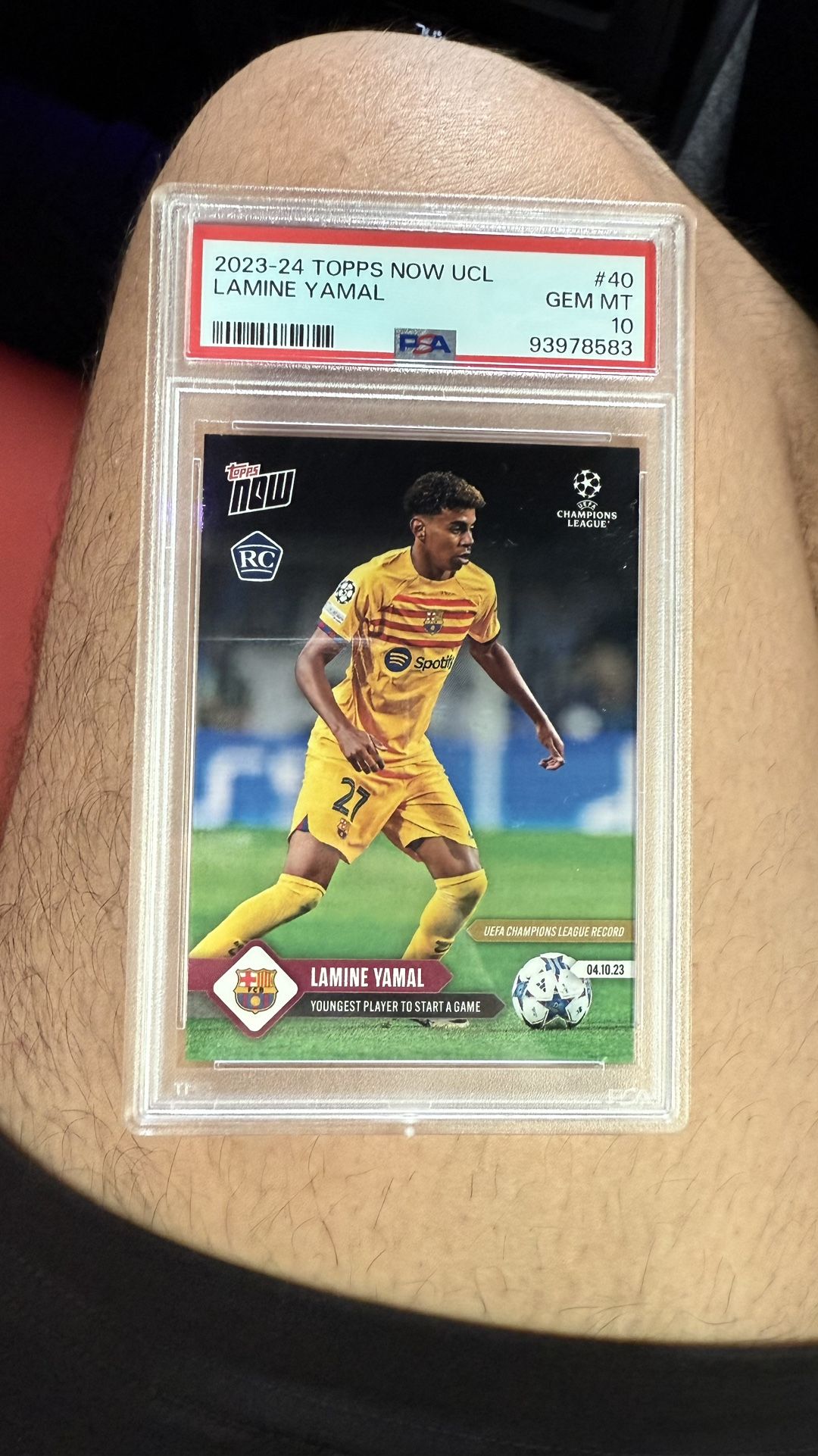 PSA 10 Lamine Yamal rookie youngest player to start