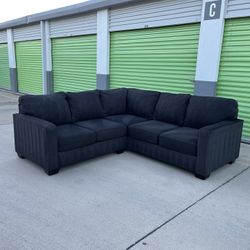 *FREE DELIVERY* Dark Gray Sectional Couch (DEEP CLEANED)