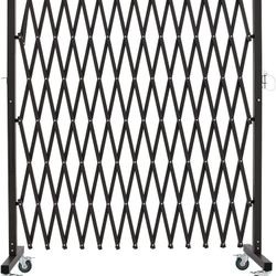 GYMTIME Industrial Metal Expandable Barricade, 11 Feet, Easily Assembled Portable Safety Barrier with Casters, Flexible Mobile Barrier Gate, Adjustabl