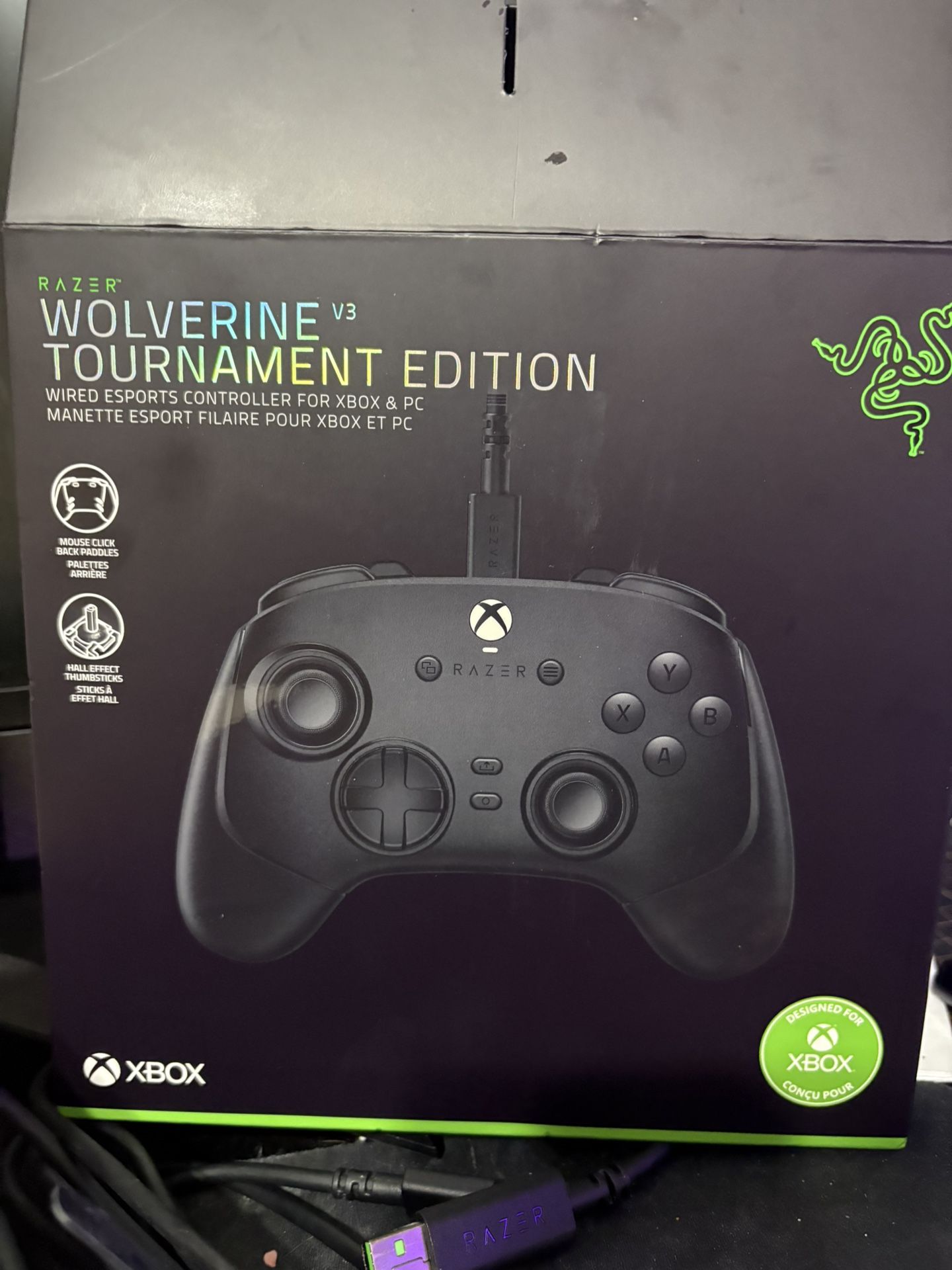 Xbox Controller-Razer Wolverine V3 Tournament Edition Wired Gaming Controller designed for Xbox Series XIS, PC