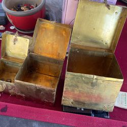 Vintage Brass Hinged Box Cube