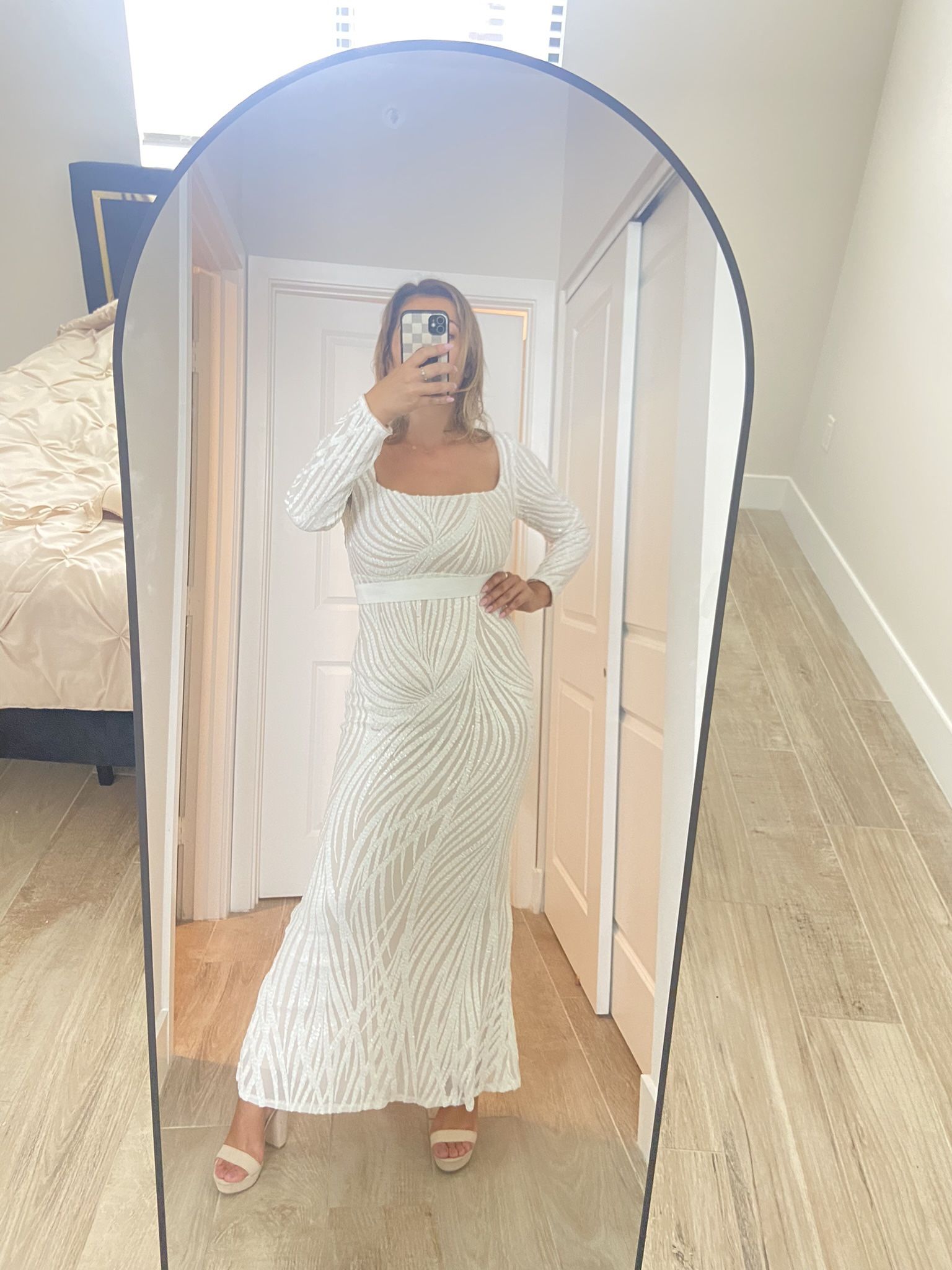 White Sequence Dress