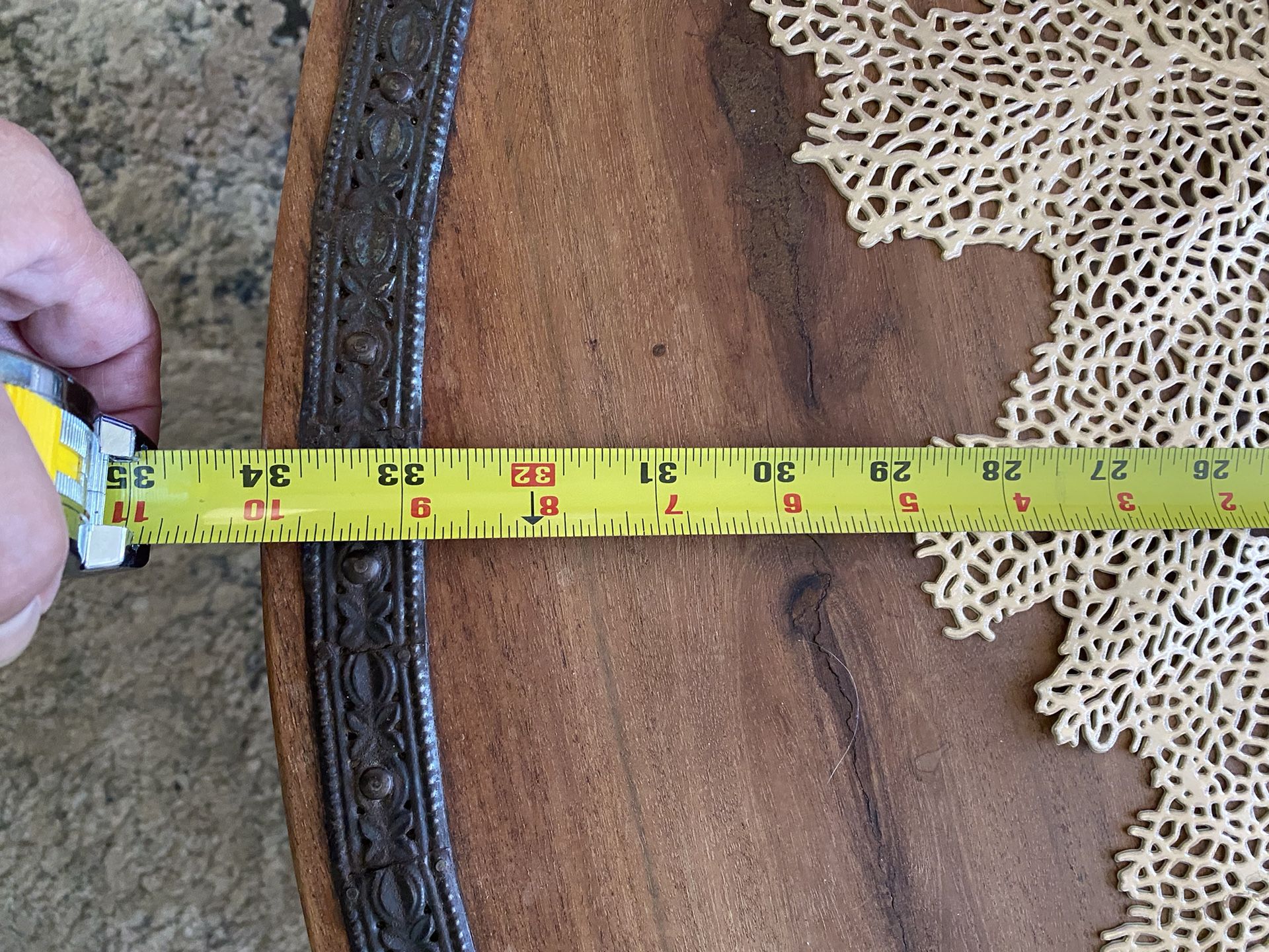 Rustic Solid Wood Coffee Round Table 
