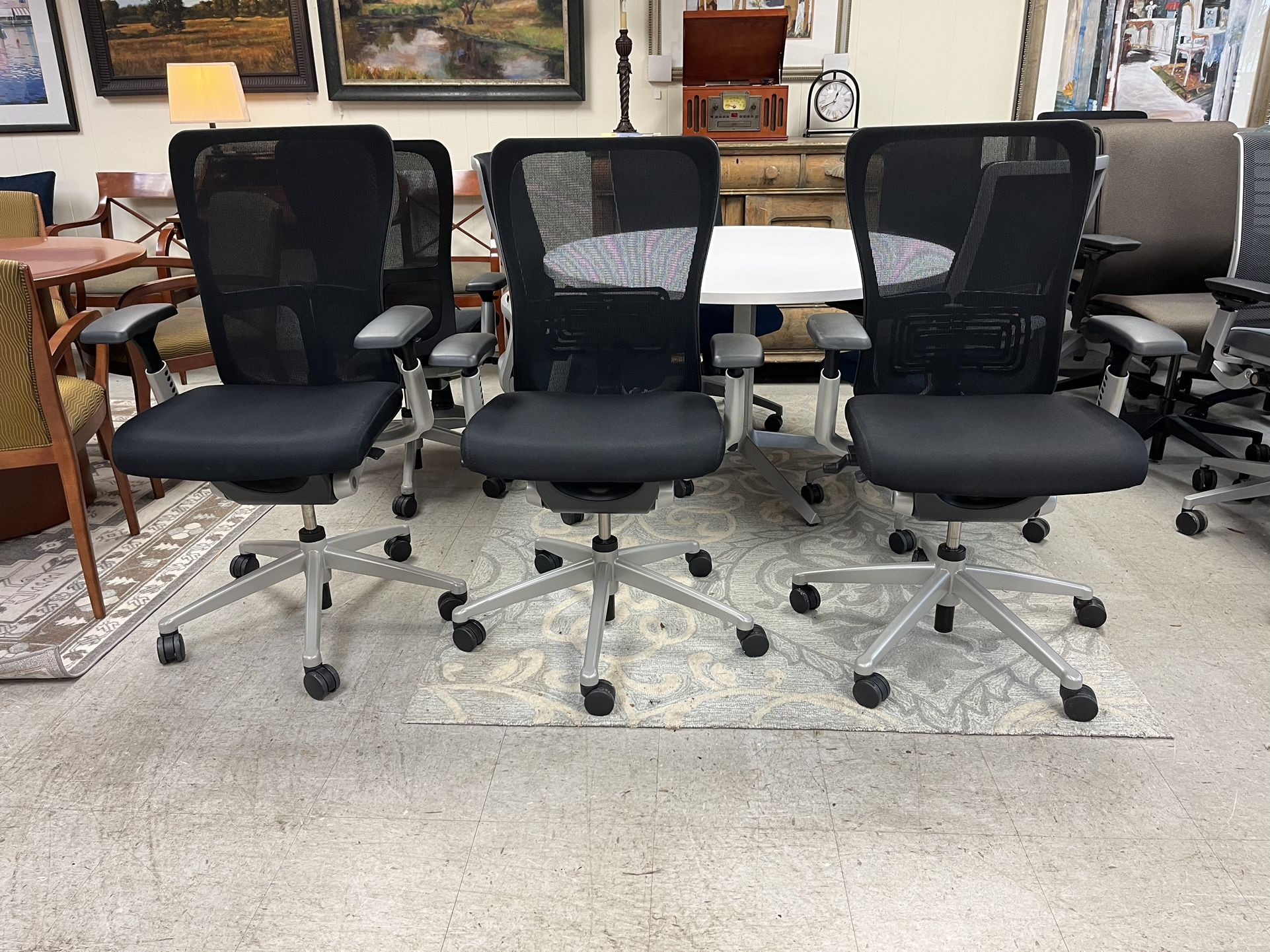 9 Haworth Zody , Black Fabric Seat ,$195.00 Each
