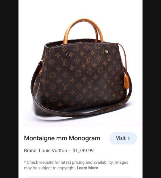 LOUIS VUITTON Montaigne MM Monogram BAG TOTE WITH A STRAP