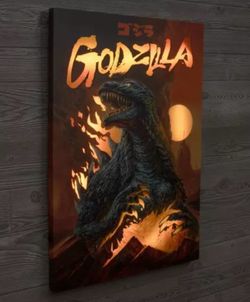 Godzilla Canvas Wall Art Print
