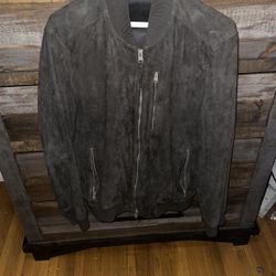 All Saints Suede Bomber Jacket