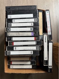 Box of vhs recorded tv / movies/ commercials