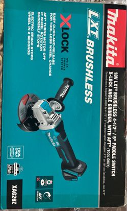 BRAND NEW Mikita 18v LXT BRUSHLESS 4-1/2” :5” paddle Switch XLock Angle grinder, with AFT