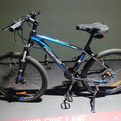 26" Aluminum Forever Mountain Bike 27 Speed Hydraulic Disk Brakes Adjustable Suspension Bicycle Home Exercise Dorm School Trail