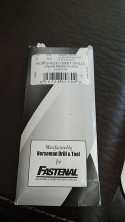 3/8" drill bit PKG of 6