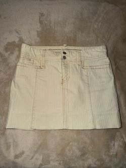 Gap y2k Off White Ivory Stitched Striped Mini Skirt Womens Size 1