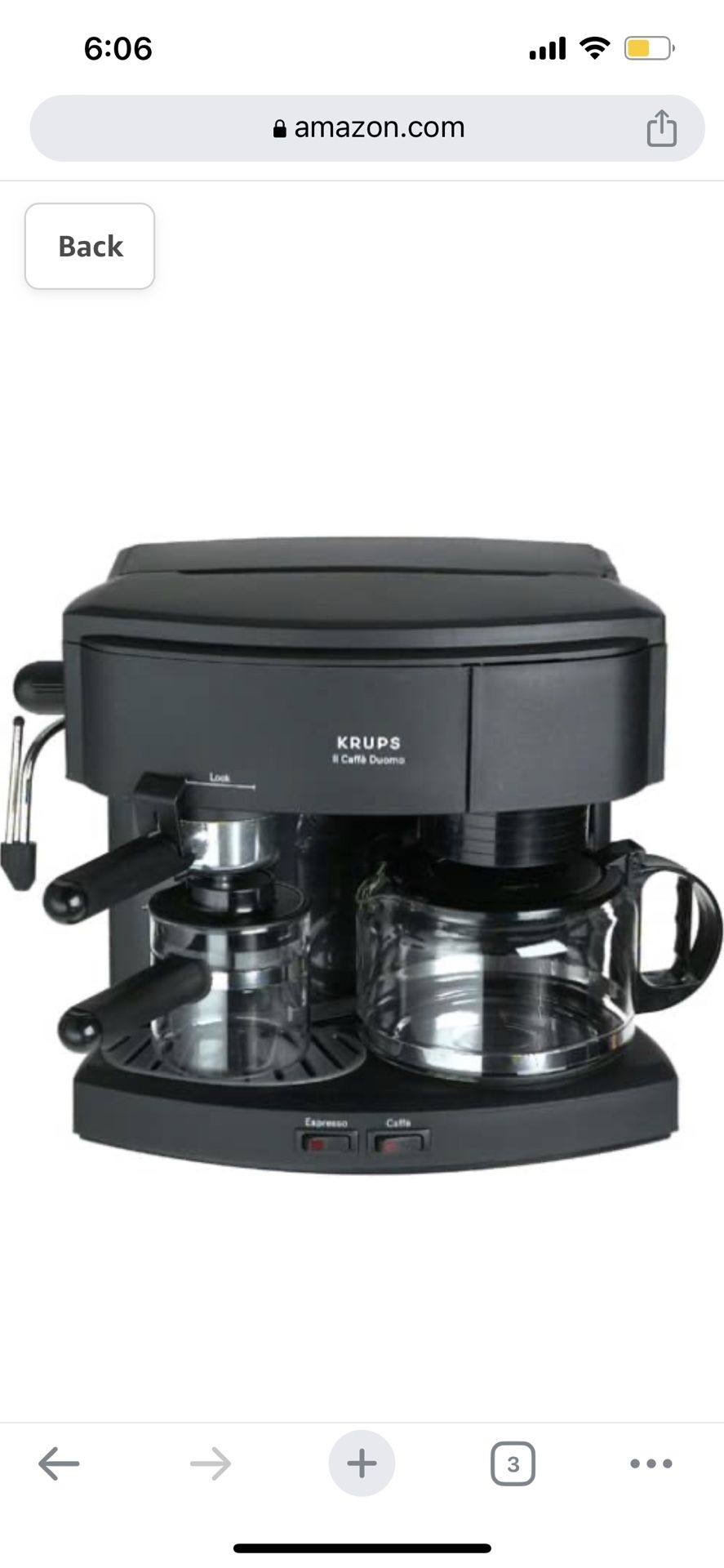 Krups 985 Coffee and Espresso Machine - Black